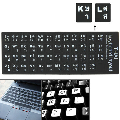 Thai Learning Keyboard Layout Sticker for Laptop / Desktop Computer Keyboard