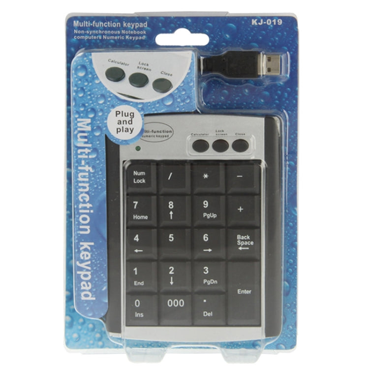 USB Non-synchronous Notebook Computer Multi Function Keypad with 19 Keys