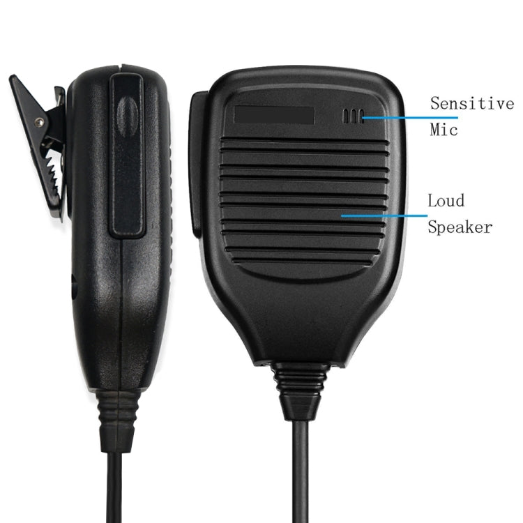 Clip-on Speaker Microphone for Walkie Talkies, 3.5mm + 2.5mm Earphone + Mic Plug