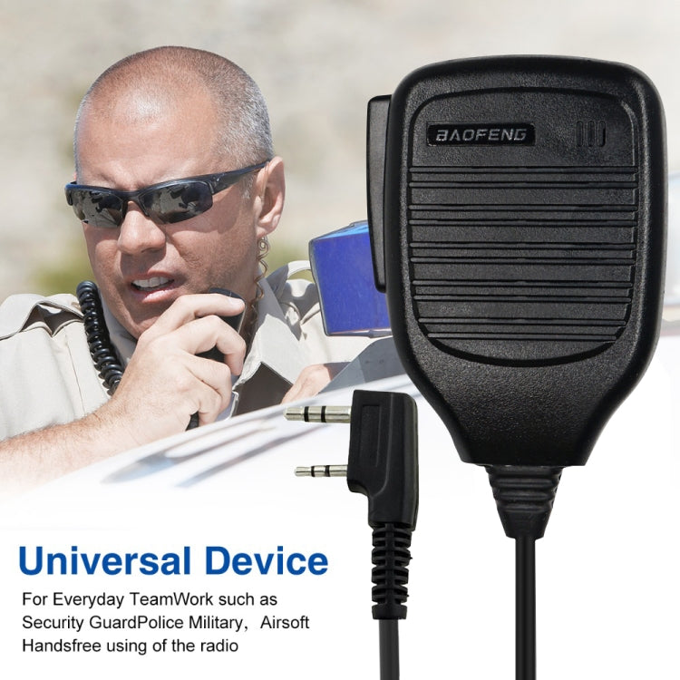 Clip-on Speaker Microphone for Walkie Talkies, 3.5mm + 2.5mm Earphone + Mic Plug