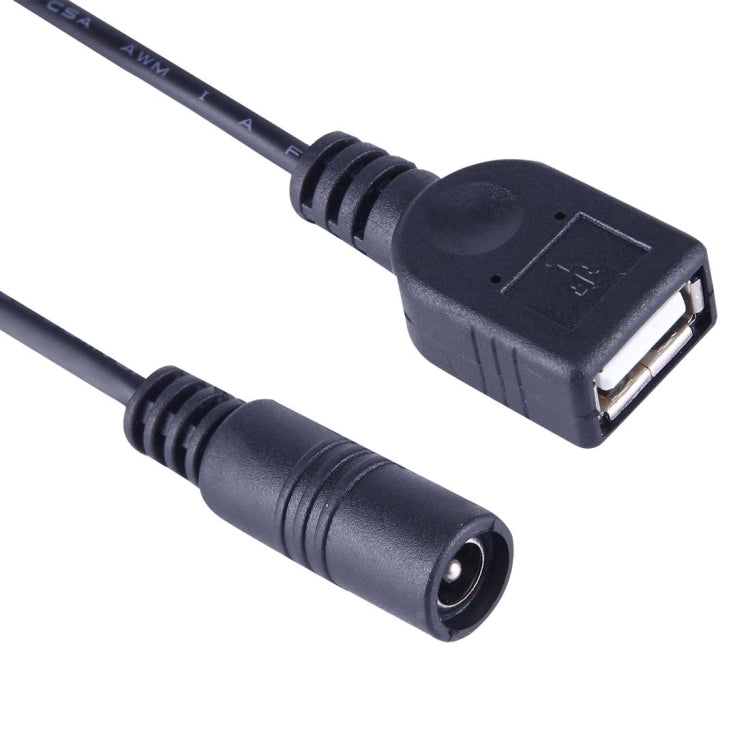 5.5 x 2.1mm DC Female to USB AF DC Male Power Connector Cable for Laptop Adapter, Length: 15cm