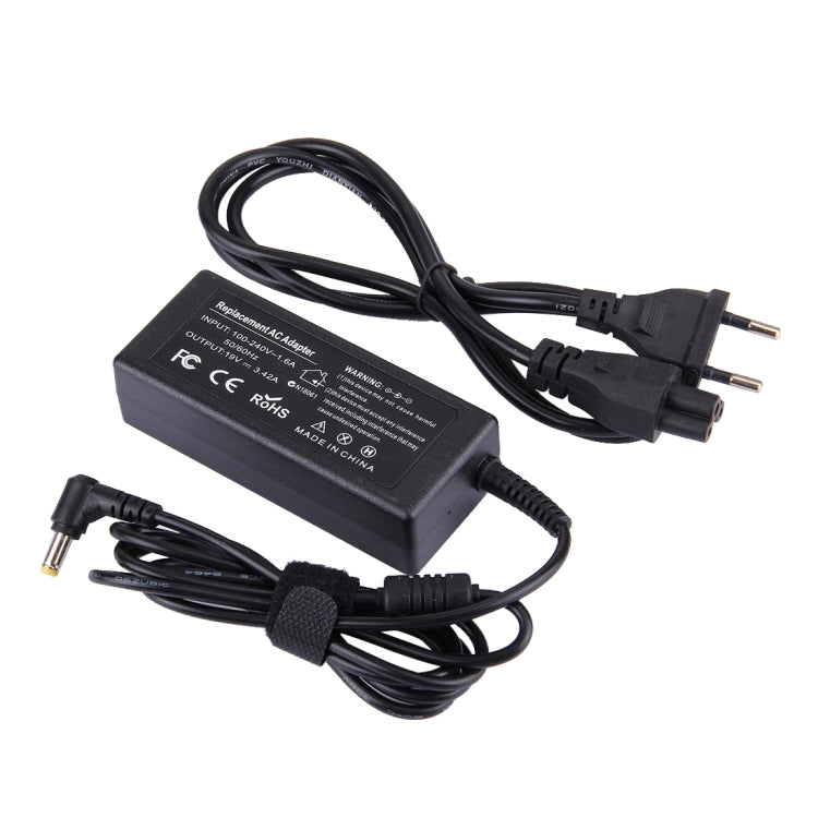 AC Adapter 19V 3.42A 65W for Acer Notebook, Output Tips: 5.5 x 1.7mm