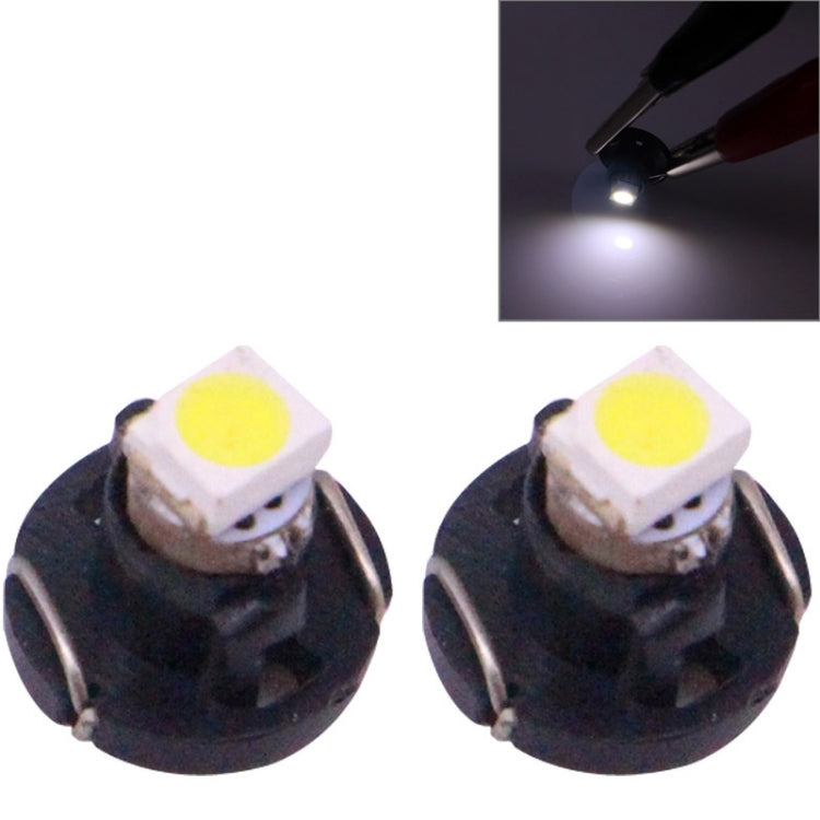 2 PCS T3 White Light 0.1W 5LM 1 LED SMD 3528 LED Instrument Light Bulb Dashboard Light for Vehicles, DC 12V