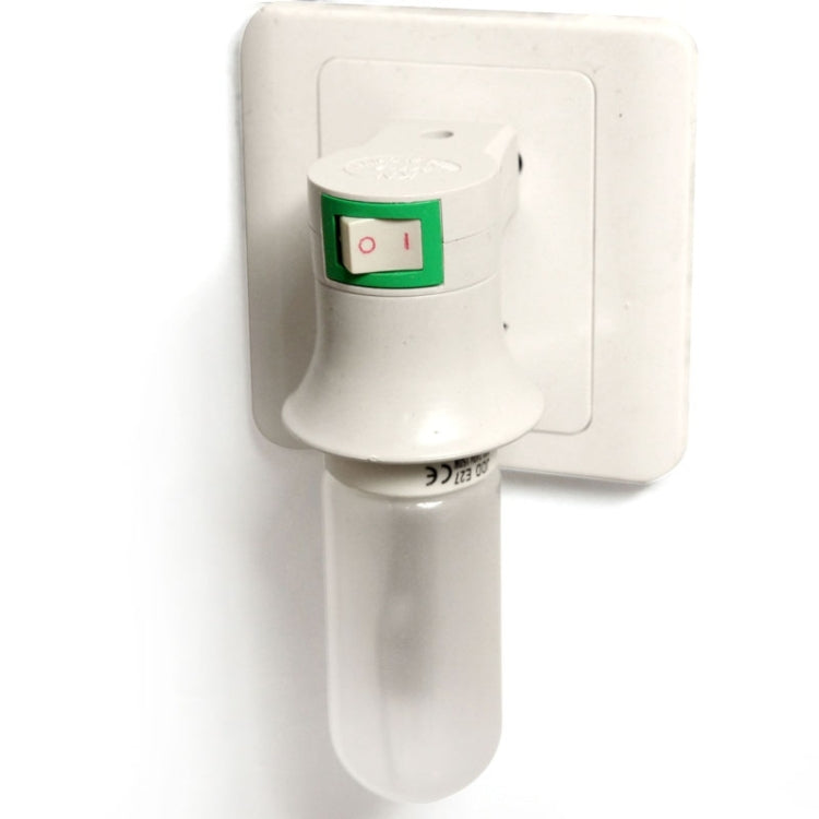 E27 to EU Plug Lamp Bulb Socket with Power Switch