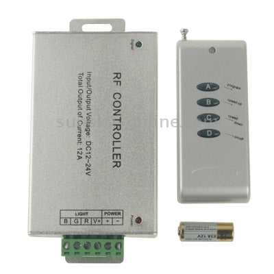 12A RF Audio Controller for RGB LED Strip Remote Controller(Silver)