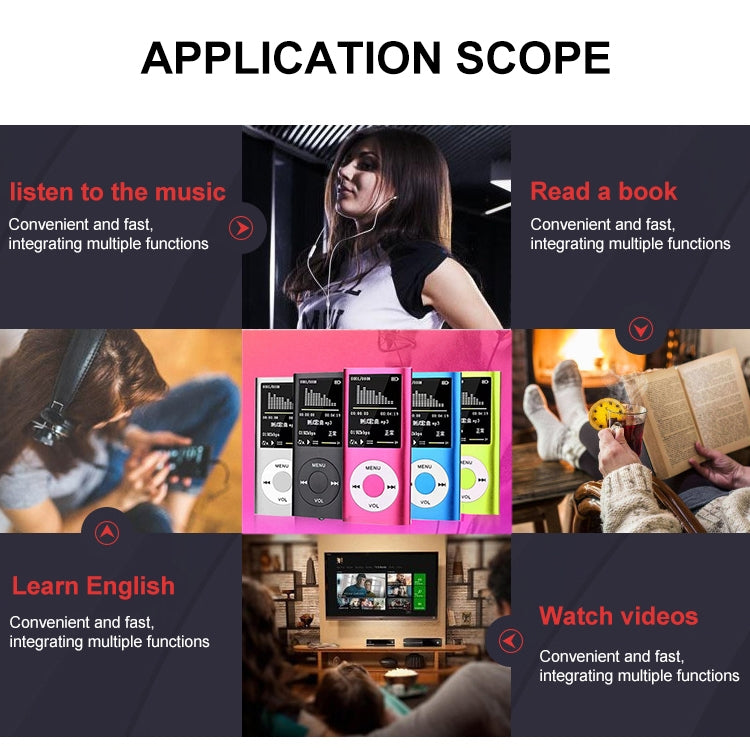 1.8 inch TFT Screen Metal MP4 Player with TF Card Slot, Support Recorder, FM Radio, E-Book and Calendar
