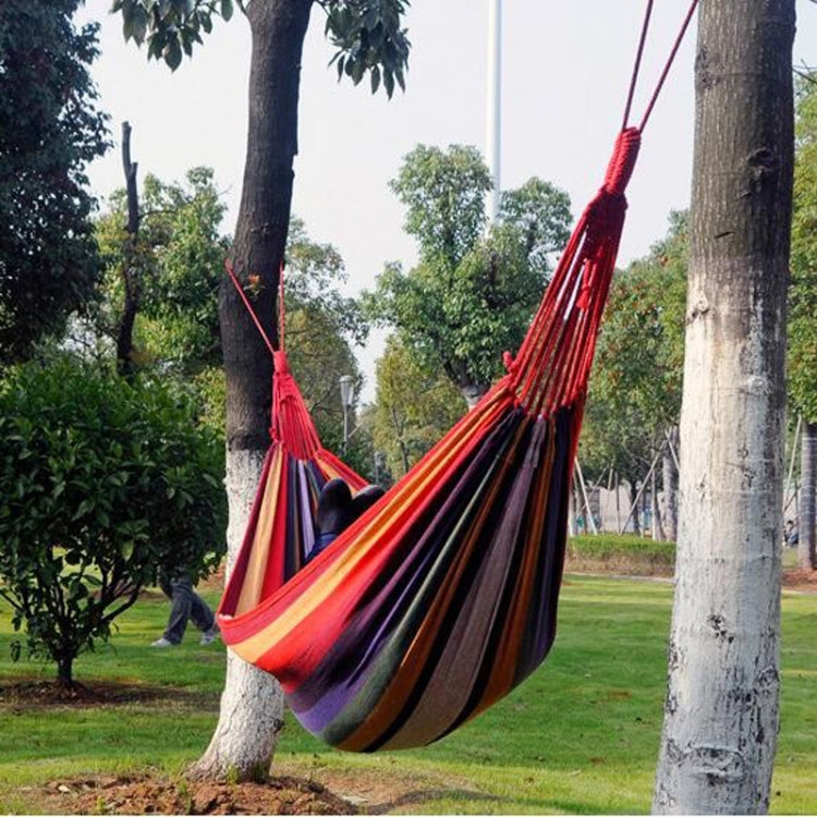 Strip Single Camping Outdoor Canvas Hammock, Size: 185cm x 80cm