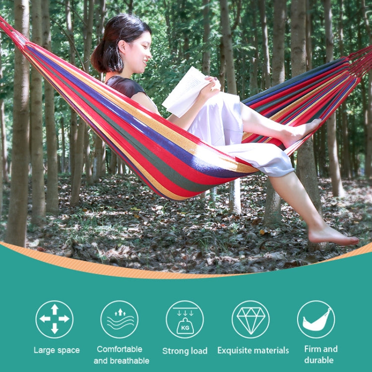 Strip Single Camping Outdoor Canvas Hammock, Size: 185cm x 80cm