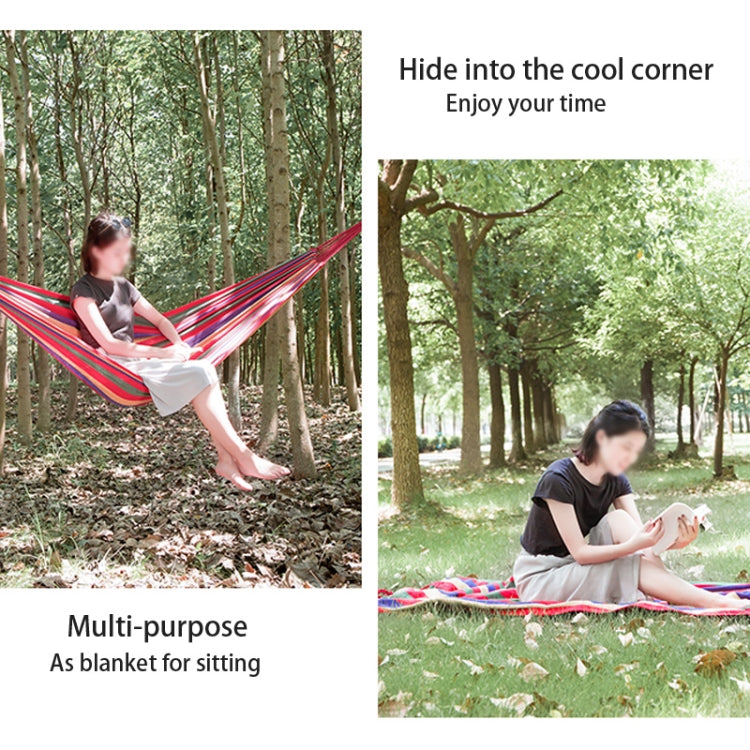 Strip Single Camping Outdoor Canvas Hammock, Size: 185cm x 80cm