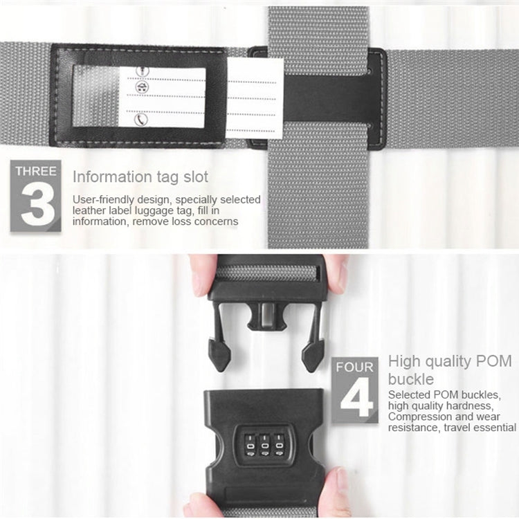 Luggage Strap Cross Belt Adjustable Packing Band Belt Strap with Password Lock for Luggage Travel Suitcase