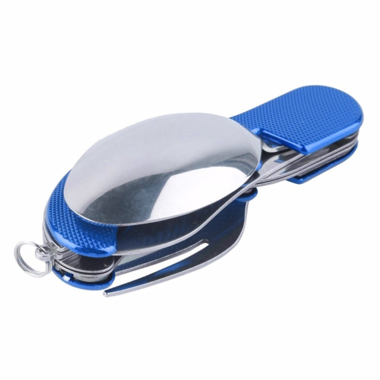 6-in-1 Stainless Steel Travel / Camping Folding Cutlery Set, Spoon + Fork + Knife +  Bottle Opener Set