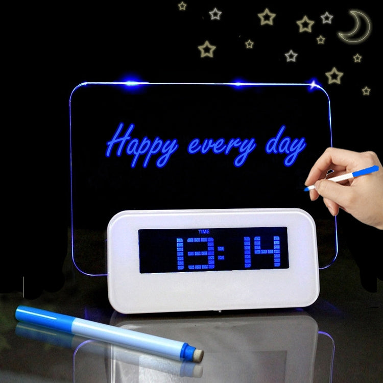 Multifunction LCD Digital Alarm Clock Thermometer + 4-Port USB HUB + Message Board with Blue or Green LCD backlight