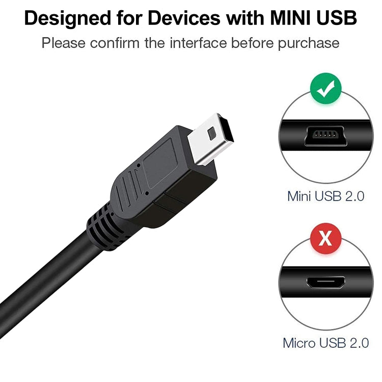 USB 2.0 AM to Mini 5pin USB Cable, Length: 1.5m