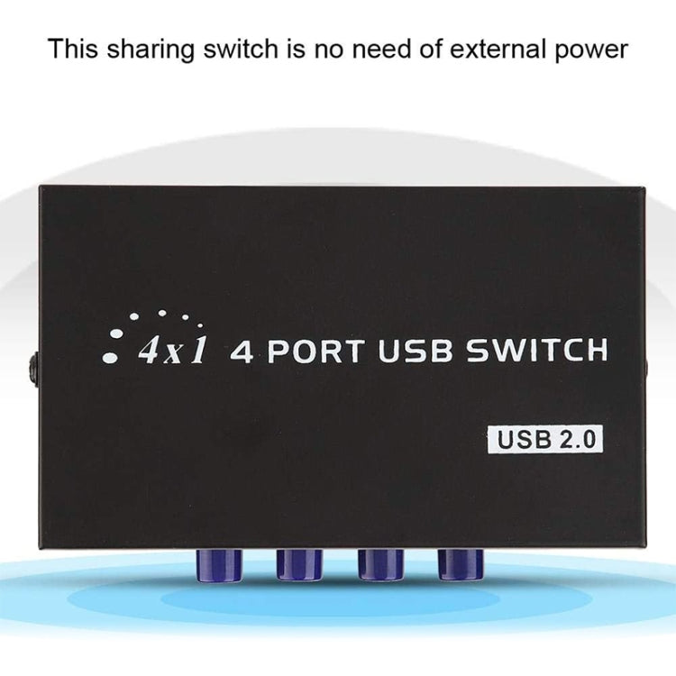 FENGJIE FJ-IA4B-C 4 Ports High Speed USB 2.0 Key-Press Switcher Share Switch Box for PC Computer Scanner Printer