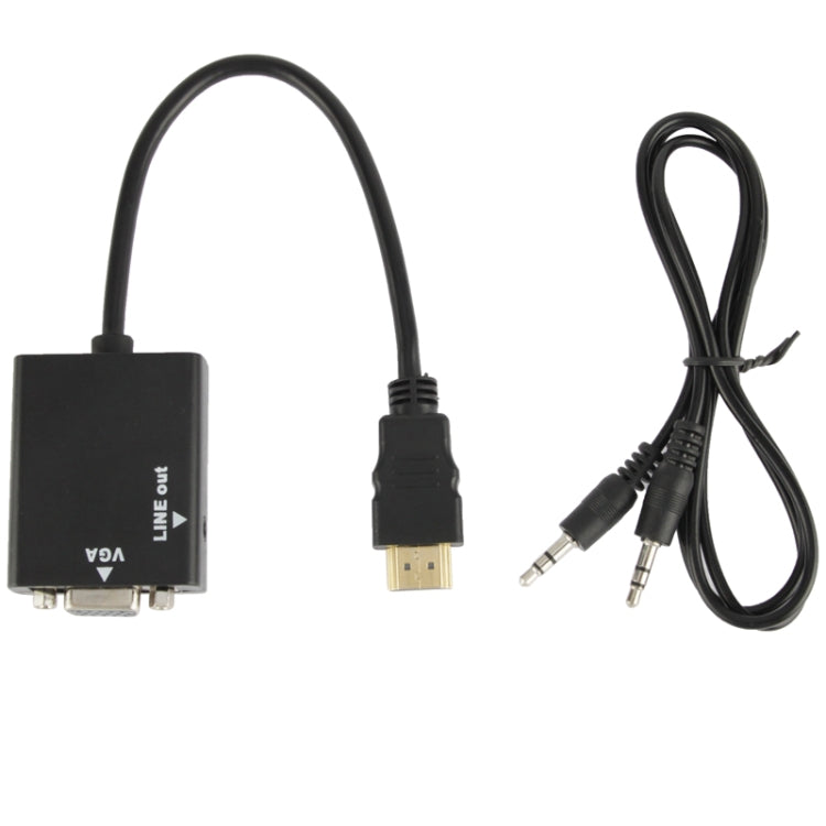 26cm HDMI to VGA + Audio Output Video Conversion Cable with 3.5mm Audio Cable, Support Full HD 1080P