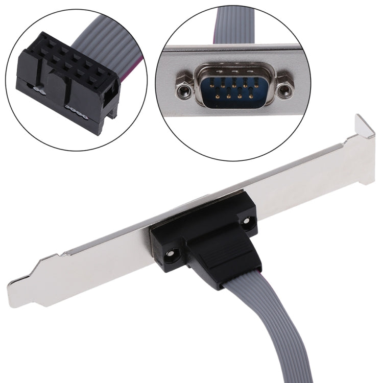 DB9 9pin Com Port host case Cable / RS232 port plate cable, Length: 36cm