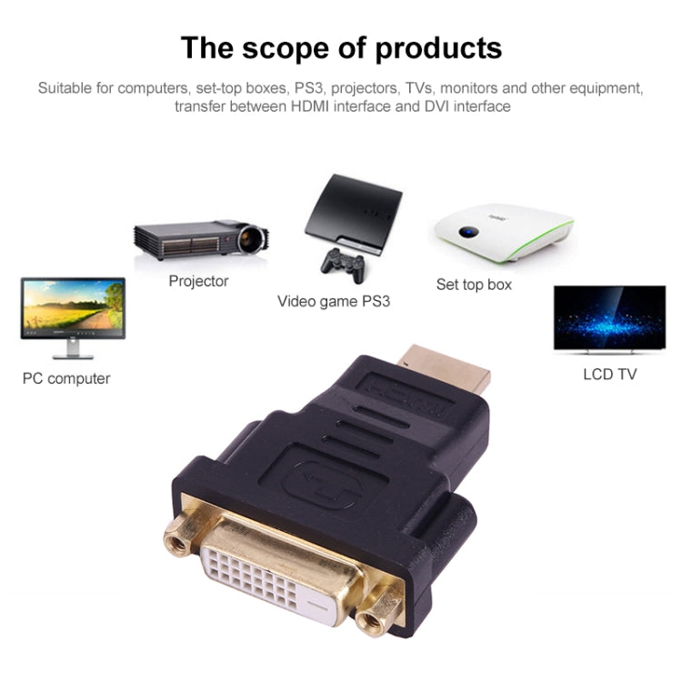 Gold Plated HDMI 19 Pin Male to DVI Female Adapter