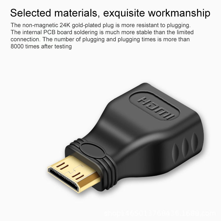 Gold Plated Mini HDMI Male to HDMI 19 Pin Female Adapter