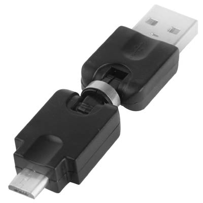 USB 2.0 AM to Micro USB 360 Degree Swivel Adapter for Galaxy S IV / i9500 / S III / i9300 /Note II / N7100 / i9220 / i9100 / i9082 / Nokia / LG / BlackBerry / HTC One X /Amazon Kindle / Sony Xperia etc