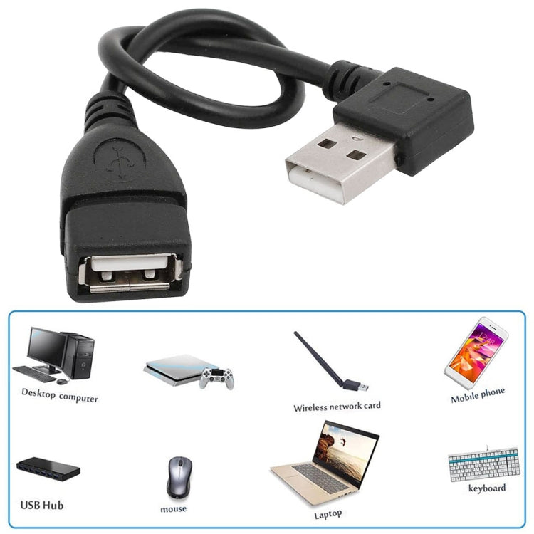 90 Degree USB 2.0 AM to AF Adapter Cable, Length: 25cm