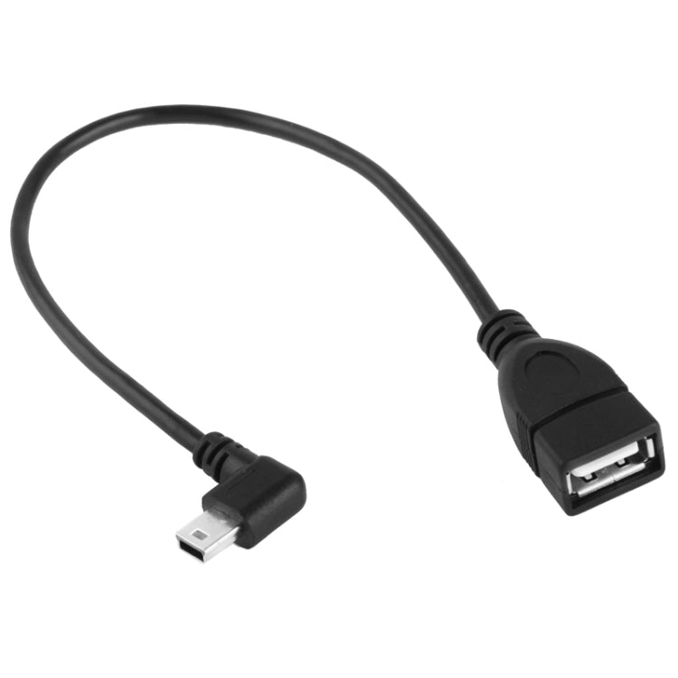 90 Degree Mini USB Male to USB 2.0 AF Adapter Cable with OTG Function, Length: 25cm