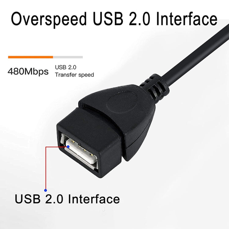 90 Degree Mini USB Male to USB 2.0 AF Adapter Cable with OTG Function, Length: 25cm