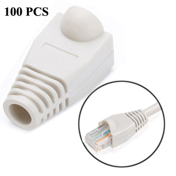 Network Cable Boots Cap Cover for RJ45, Black (100 pcs in one packaging , the price is for 100 pcs)