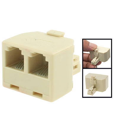 RJ11 Male to 2 RJ11 Female Socket Adapter Converter