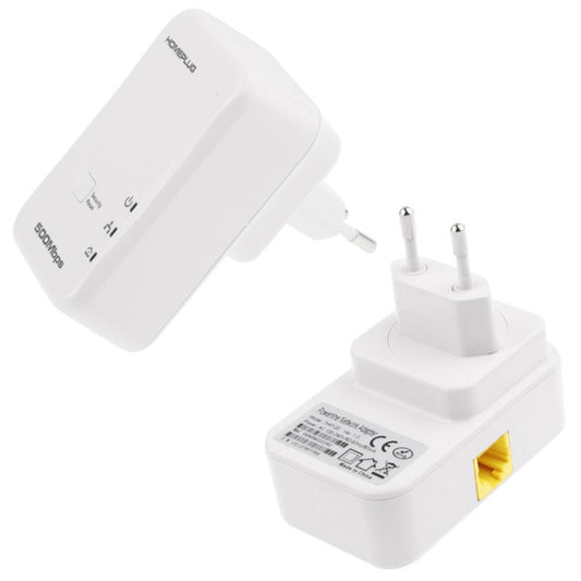 2 PCS 500Mbps Powerline Network Mini Homeplug AV Ethernet Bridge, 7HP150, EU Plug
