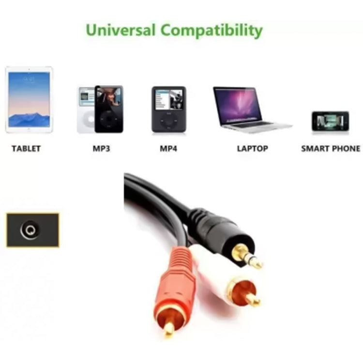 Normal Quality Jack 3.5mm Stereo to RCA Male Audio Cable, Length: 1.5m