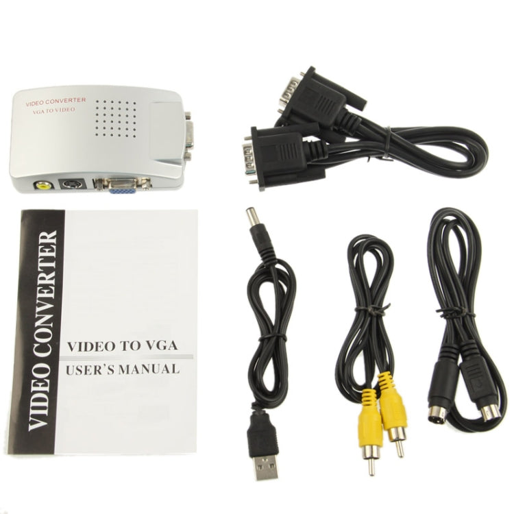High Resolution VGA Video Conversion VGA to Video S-Video / PC to TV (VGA to AV ) Converter Box