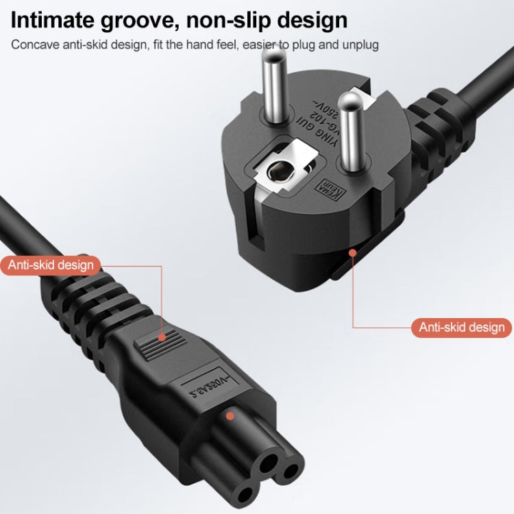 High Quality 3 Prong Style EU Notebook AC Power Cord, Length: 1.8m