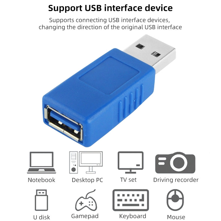 USB 3.0 AM to USB 3.0 AF Cable Adapter (Blue)