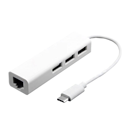 Type-C to 3 x USB and RJ45 Multi-function Adapter, Length: 13cm
