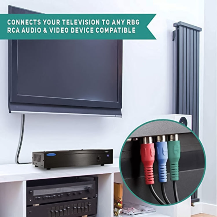 AV 3 RGB Male To 3 RGB Male Cable, Length: 1.5m