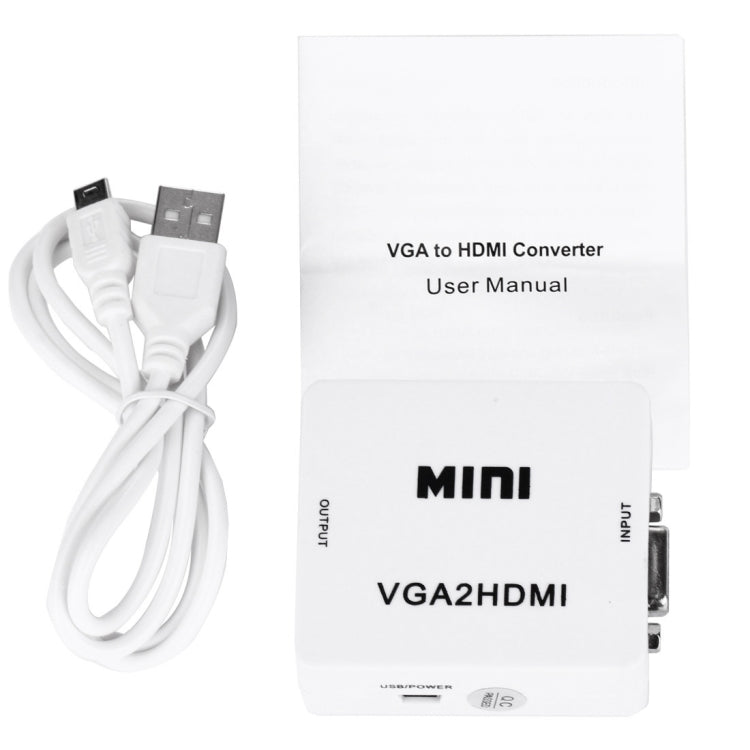 HD 1080P HDMI Mini VGA to HDMI Scaler Box Audio Video Digital Converter