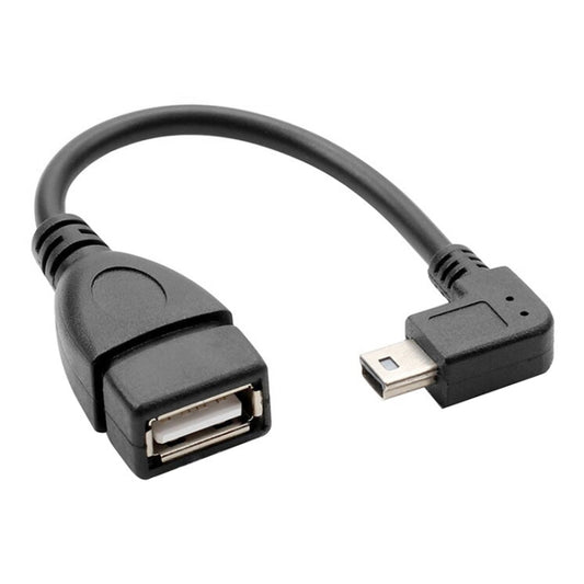 90 Degree Mini USB Male to USB 2.0 AF Adapter Cable with OTG Function, Length: 13cm