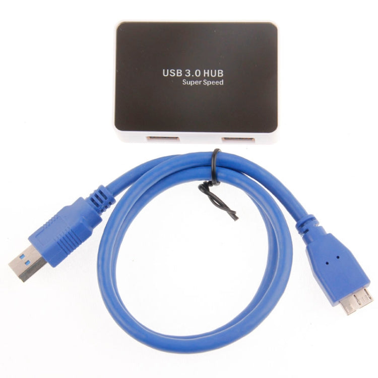 CR-H302 Mirror Surface 4 Ports USB 3.0 Super Speed 5Gbps HUB + 60cm USB 3.0 Transmission Cable