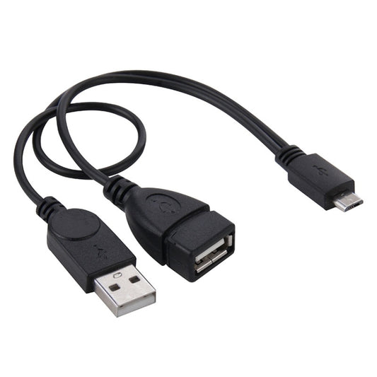 Micro USB to USB 2.0 Male & USB 2.0 Female Host OTG Converter Adapter Cable, Length: About 30cm