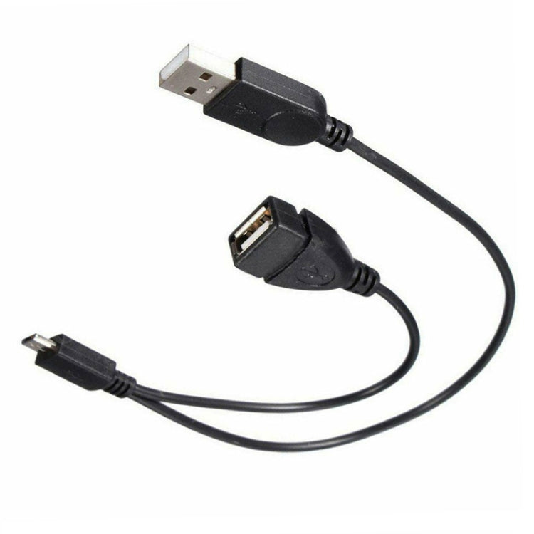 Micro USB to USB 2.0 Male & USB 2.0 Female Host OTG Converter Adapter Cable, Length: About 30cm