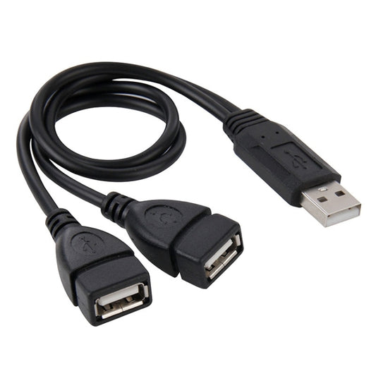USB 2.0 Male to 2 Dual USB Female Jack Adapter Cable for Computer / Laptop, Length: About 30cm
