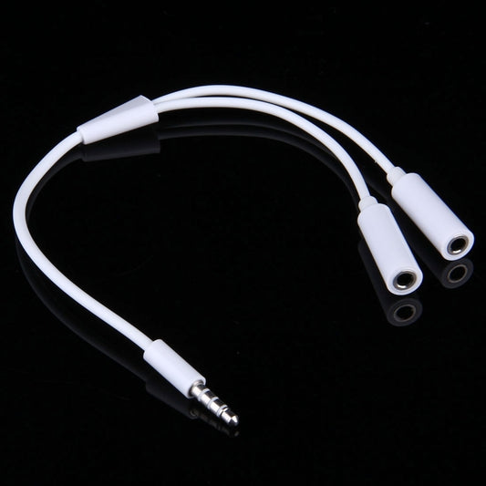 3.5mm Male to 2 Female Plug Jack Stereo Audio Cable for iPhone 6S & 6S Plus & 6 & 6 Plus & 5, iPad Air 2 & Air, Samsung, iPod Laptop, MP3, Length: 24cm