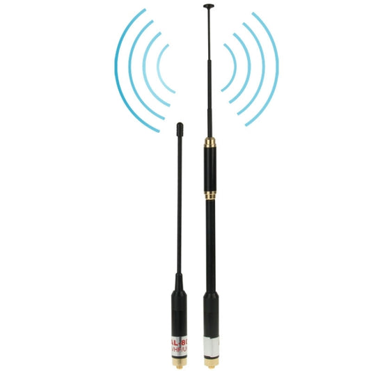 AL-800 Dual Band 144/430MHz High Gain SMA-F Telescopic Handheld Radio Dual Antenna for Walkie Talkie, Antenna Length: 22cm / 86cm