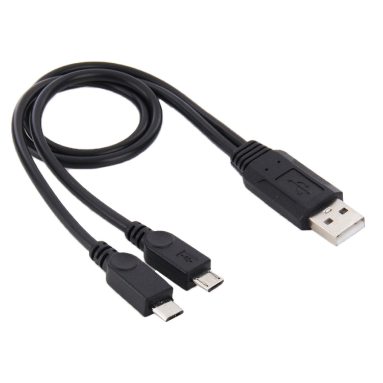 USB 2.0 Male to 2 Micro USB Male Cable, Length: About 30cm