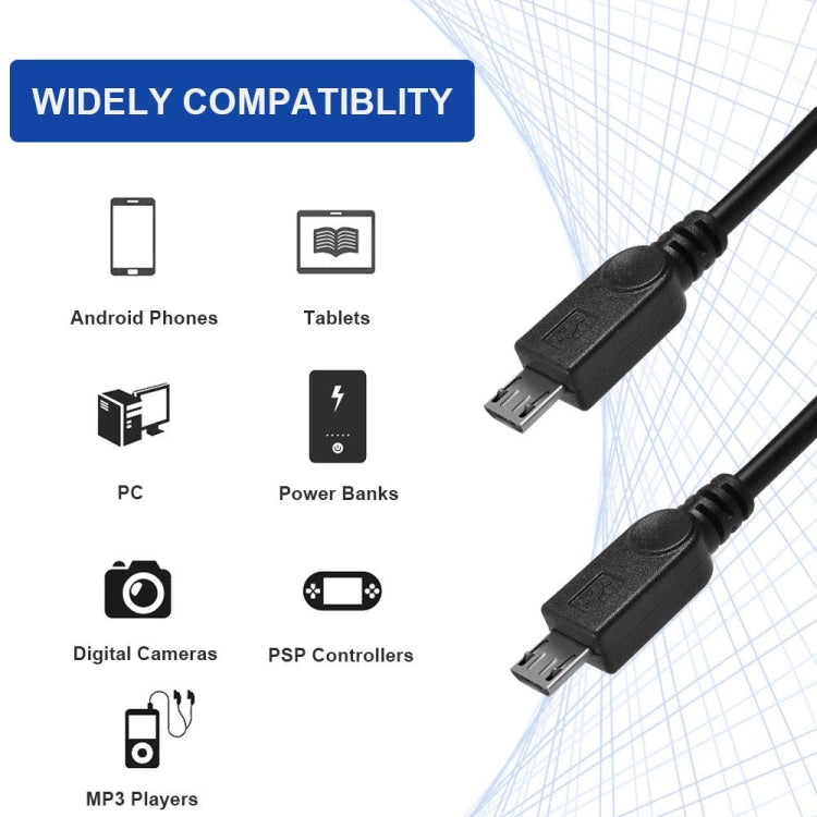 USB 2.0 Female to 2 Micro USB Male Cable, Length: About 30cm
