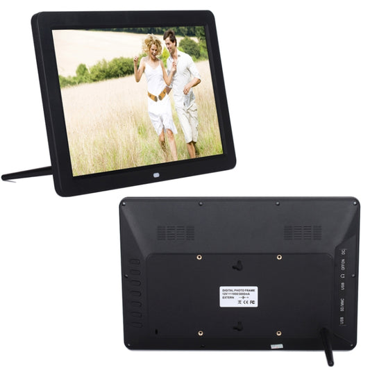 12.0 Inch LED Display Multi-media Digital Photo Frame with Holder / Music & Movie Player / Remote Control Function, Support USB / SD, Built in Stereo Speaker