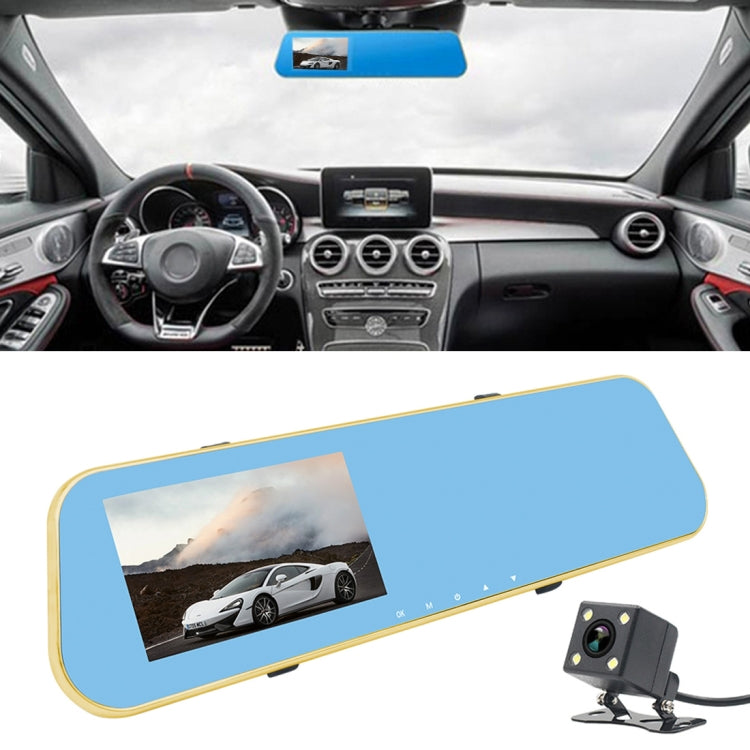 Full HD 1080P 4.3 inch Screen Display Dual Camera Vehicle DVR, 140 Degree Wide Angle Viewing, Support Night Vision / Parking Monitoring / Loop Recording / Motion Detection / G-Sensor / TF Card