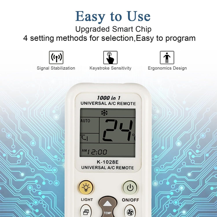 Chunghop K-1028E 1000 in 1 Universal A/C Remote Controller with Flashlight