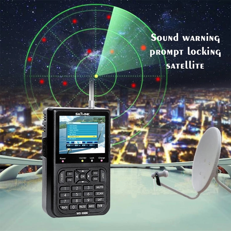 SATLINK WS6906 3.5 inch LCD Colour Screen Portable Digital Satellite Finder Meter
