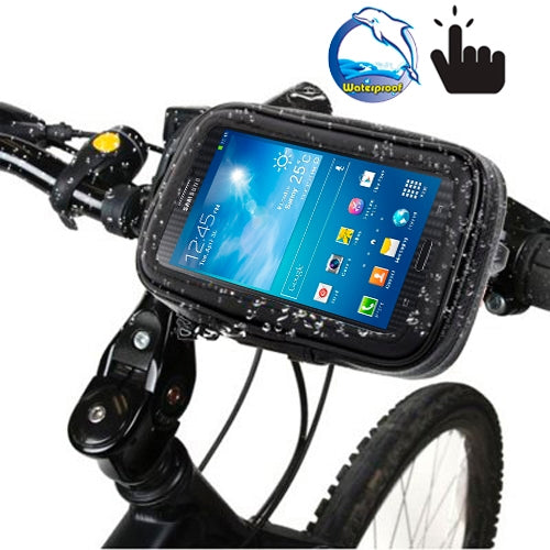 Bicycle Handlebar Mount Holder Waterproof / Sand-proof / Snow-proof / Dirt-proof Zipper Touch Bag, Suitable for Galaxy Note III / N9000 & Mega 6.3 / i9200